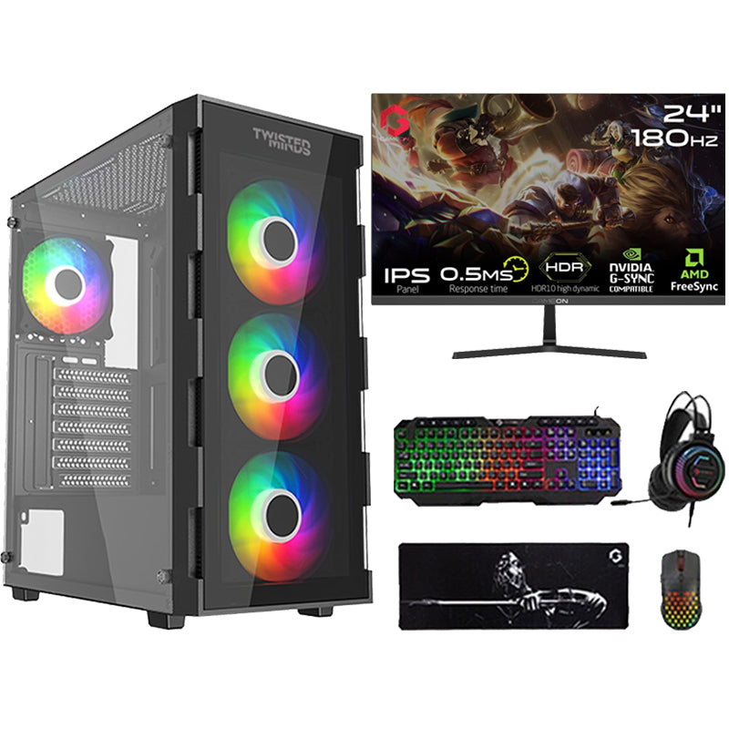 i5 GAMING PC, i5-11400F, RTX 3060 12GB, Windows 11 PRO with GAMEON Gaming Monitor and 4in1 Gaming Kit