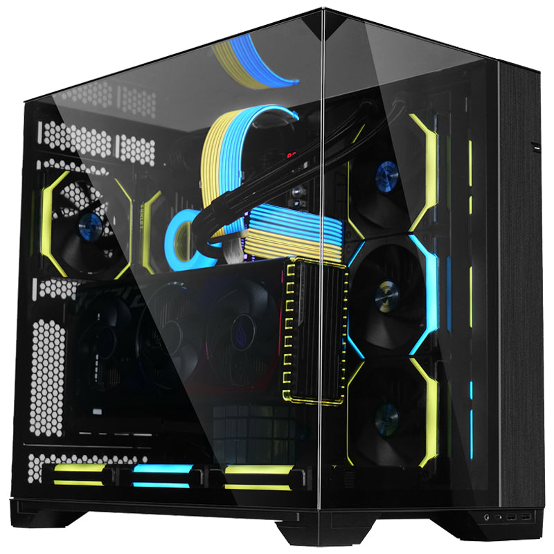 LIAN LI O11 VISION Tempered Glass Mid Tower Gaming Case - Black (Fans Not Included)