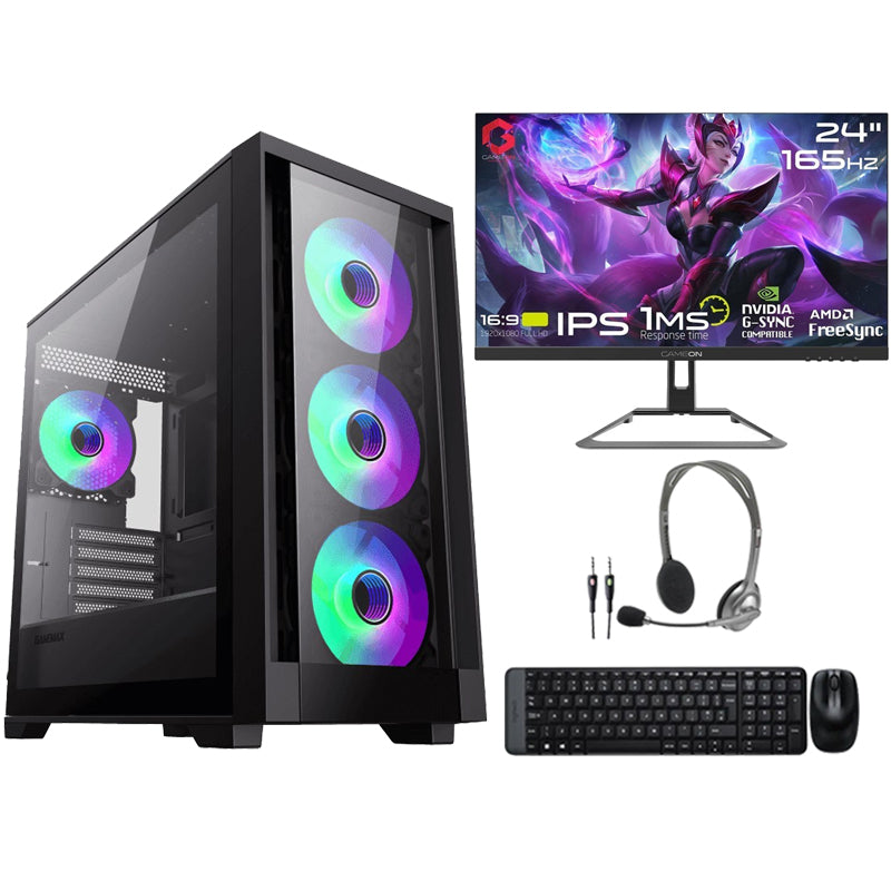 i5 PC, i5-11400, Windows 11 Pro PC for Students with Monitor and Logitech Bundle