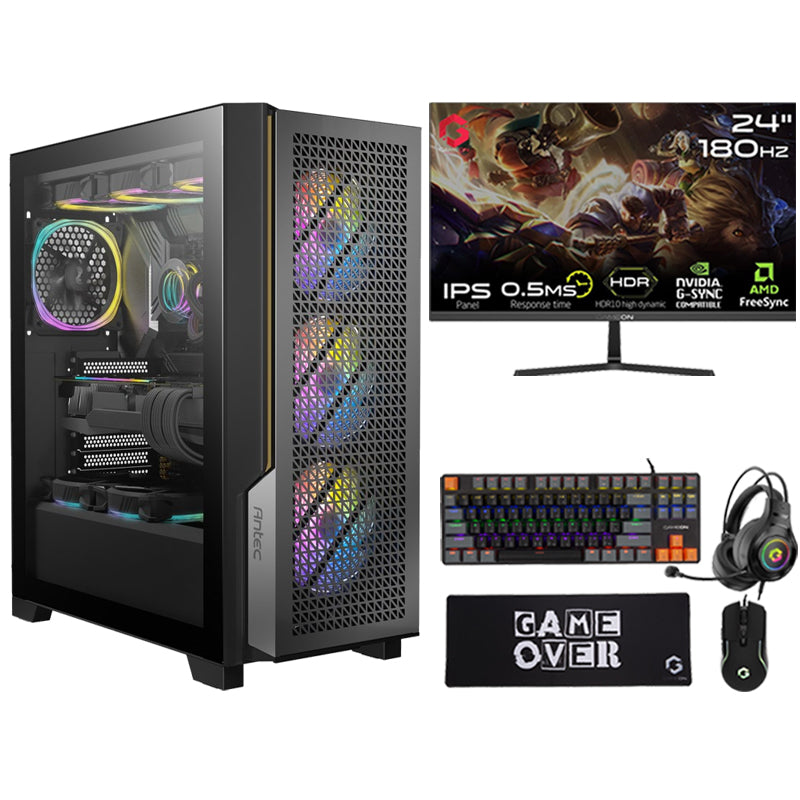 i5 GAMING PC i5-12400F, RTX 4060 8GB, Windows 11 PRO with GAMEON Gaming Monitor and 4in1 Gaming Kit