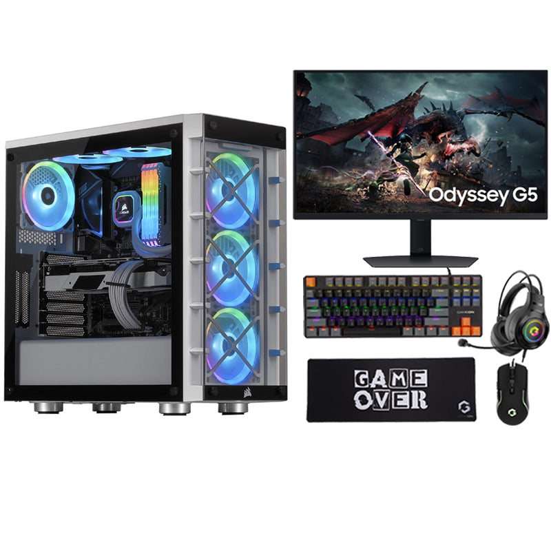 Ultra 7 Gaming PC, Ultra 7 265K, RTX 5070 Ti 16GB, Windows 11 Pro with Samsung Gaming Monitor and 4in1 Gaming Kit