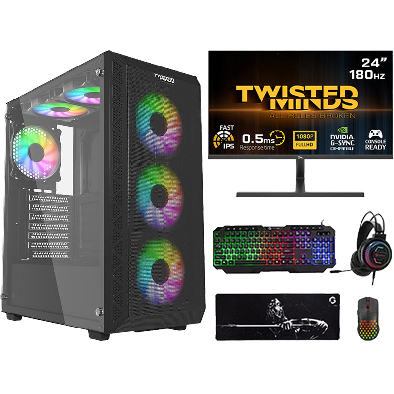 i5 GAMING PC i5-11400F, RTX 4060 8GB, Windows 11 PRO with Twisted Minds Gaming Monitor and 4in1 Gaming Kit