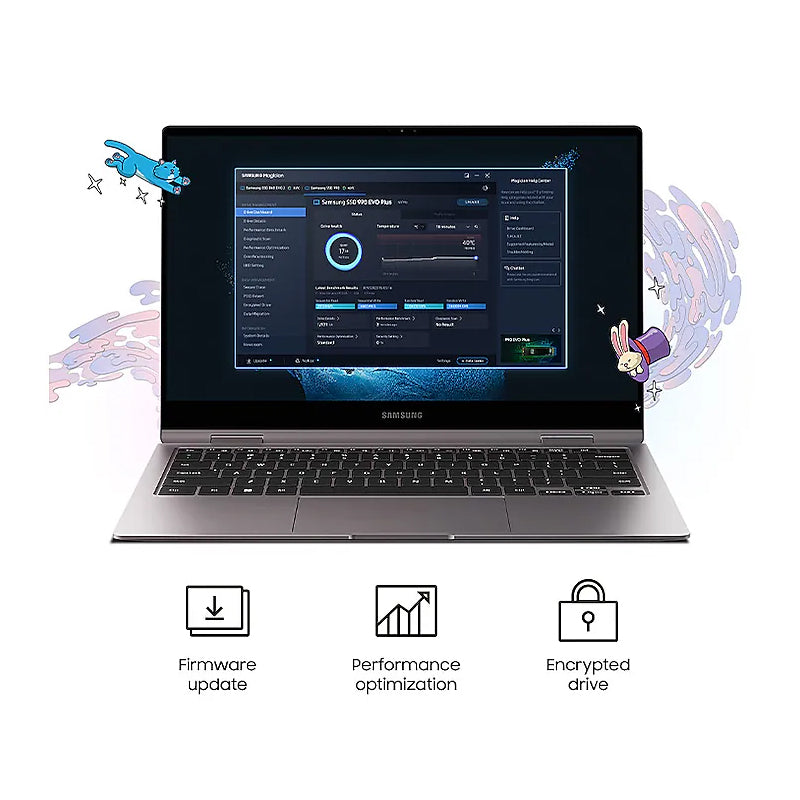 Samsung 990 EVO Plus 2 TB PCIe Gen 4x4, Gen 5x2 M.2 2280 NVMe Internal SSD