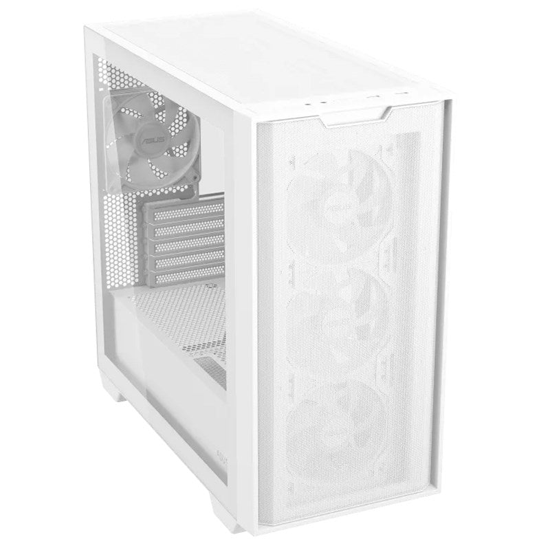 Asus A21 PLUS ARGB M-ATX Mid Tower Gaming PC Case - White