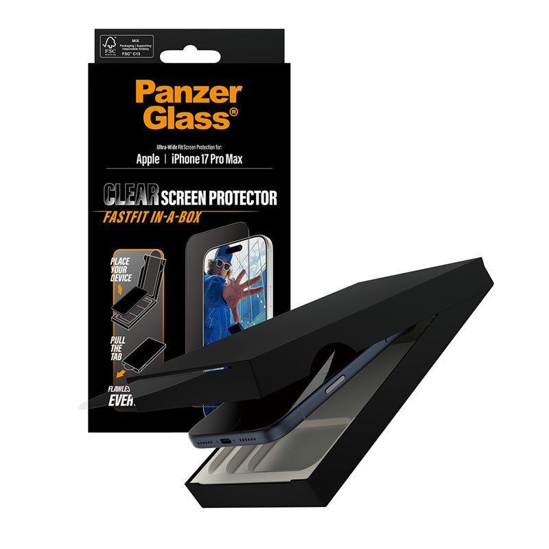 PanzerGlass iPhone 17 Air / iPhone Pro / iPhone 17 Pro Max Screen Protector, Ultra-Wide Fit