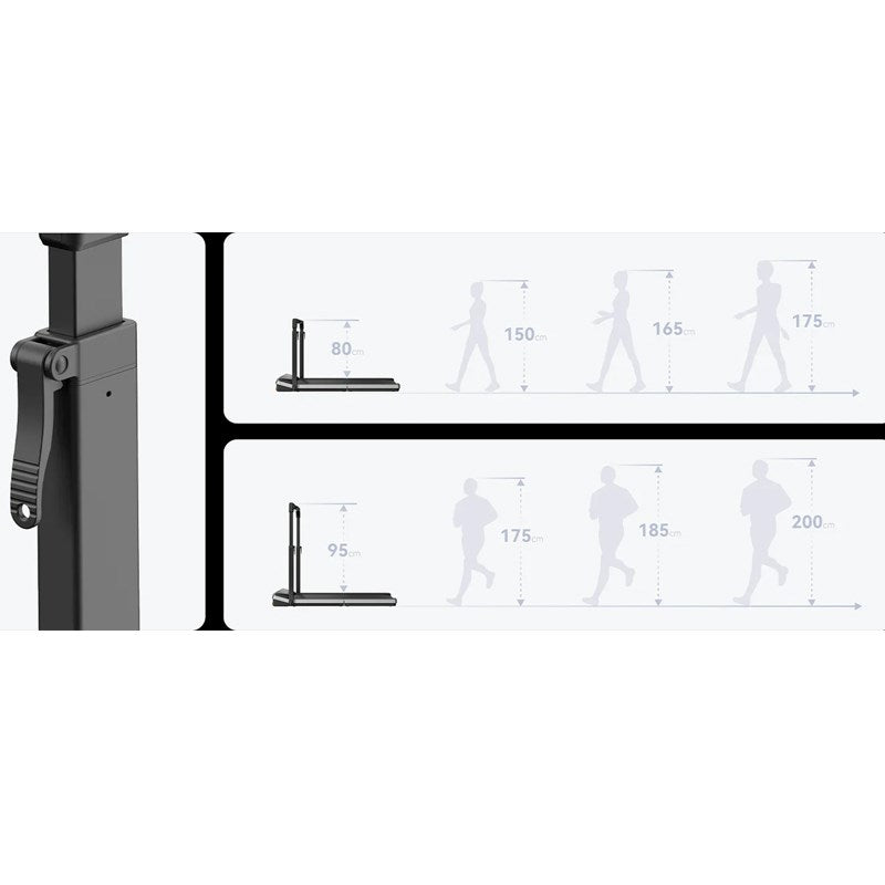 King Smith Z3 Hybrid Walking Pad Foldable Treadmill with Max Speed 10 km/h, 1HP Brushless Motor - Black