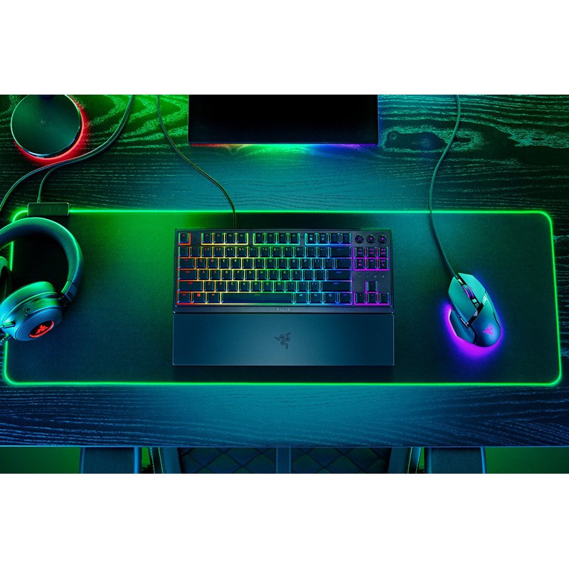 Razer Ornata V3 Tenkeyless Low-profile RGB Tenkeyless Mecha-Membrane Wired Gaming Keyboard (US Layout) - Black