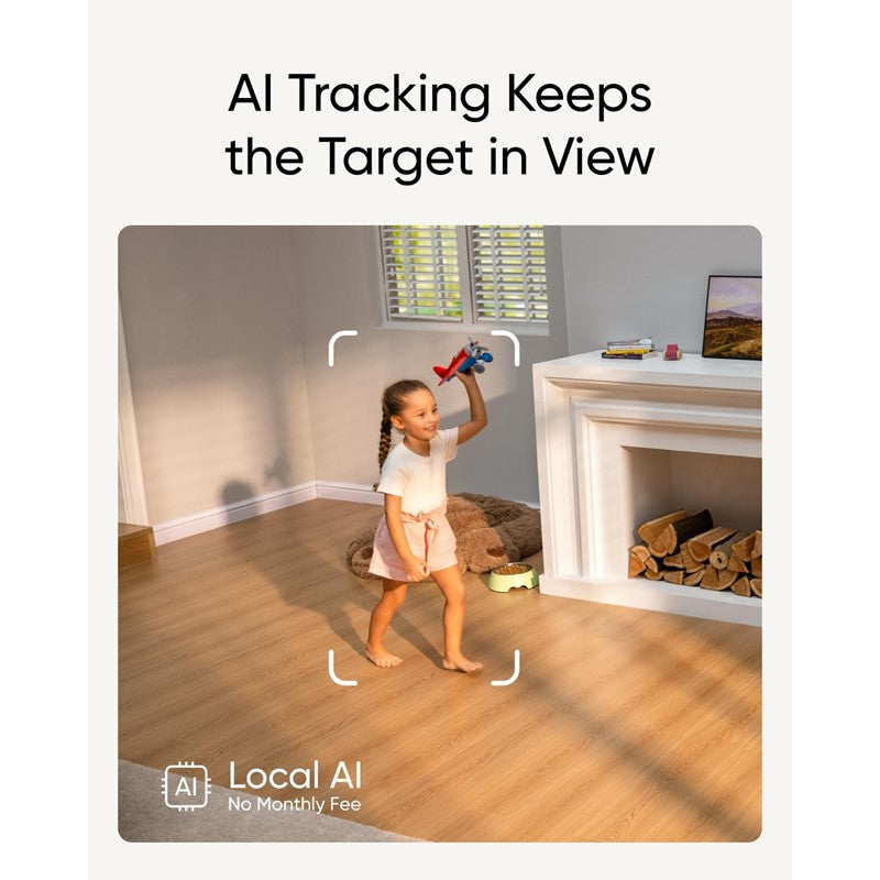 Eufy Security Indoor Cam S350,Dual Cameras, 4K UHD Resolution Security Camera with 8x Zoom and 360° PTZ, Human/Pet AI,Dual-Band Wi-Fi 6, White