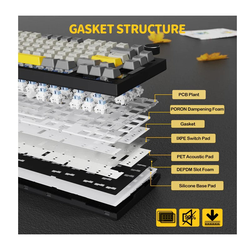 ATTACK SHARK X820 Ultra Wireless Tri-Mode (2.4G + Type-C + Bluetooth) Gasket Mechanical Keyboard