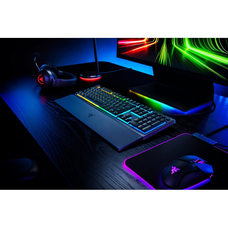 Razer Ornata V3 Low-profile Mecha-Membrane Wired RGB Gaming Keyboard (US Layout) - Black