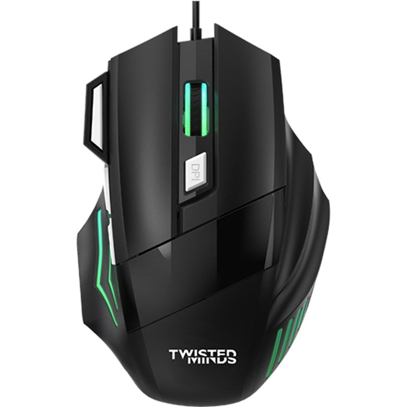 Twisted Minds 4in1 Gaming Bundle, Wired Keyboard DPI Adjustable Mouse, Rainbow Static Headset, Mouse Pad