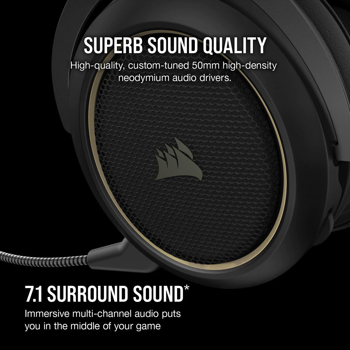 Corsair HS70 PRO Wireless Gaming Headset - Cream