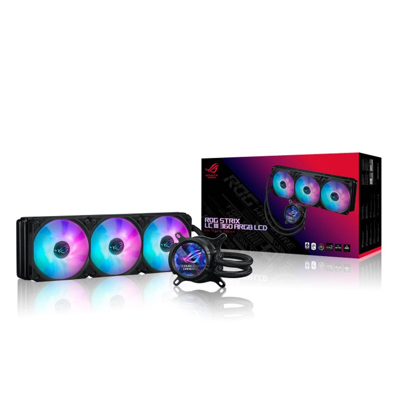 Asus ROG STRIX LC III 360 ARGB LCD AIO Liquid CPU Cooler - Black