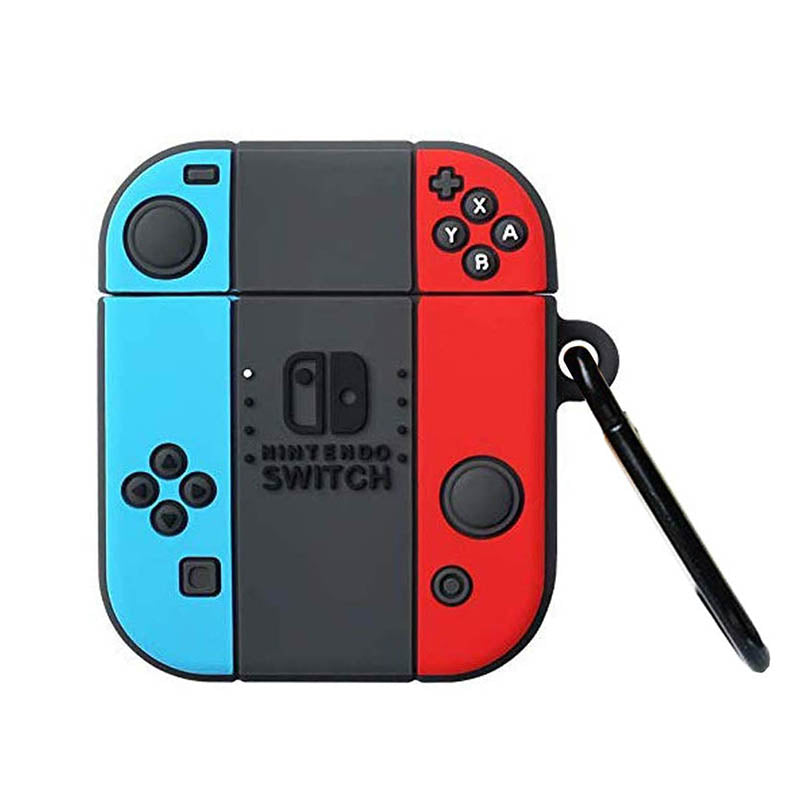 Apple Airpod Silicon Case - Nintendo Switch Version with Keychain