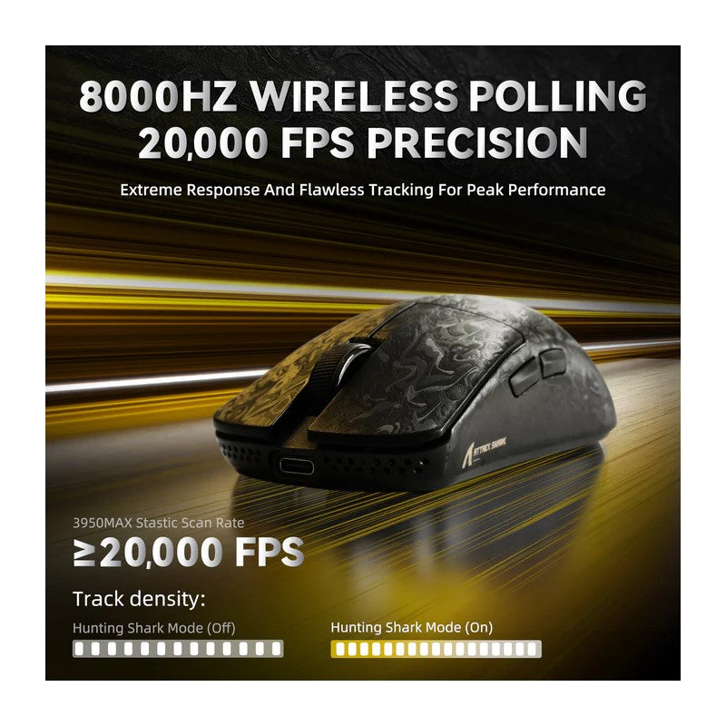 ATTACK SHARK R11 ULTRA Carbon Fiber Wireless 8K PAW3950MAX Gaming Mouse