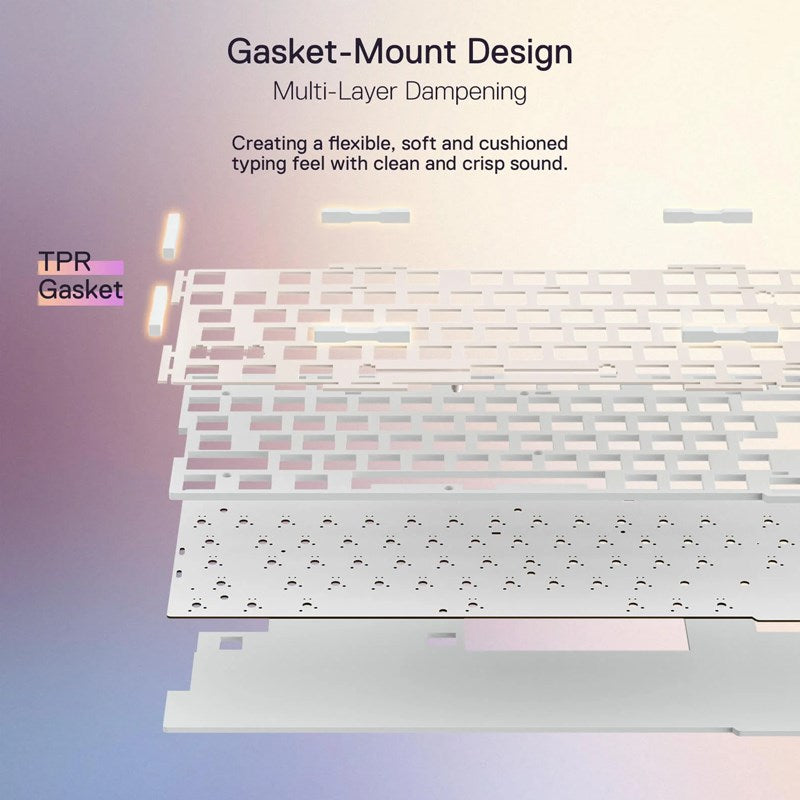 Redragon UCAL K673 PRO 75% Wireless Gasket RGB Gaming Keyboard (Red Switch) - Vintage White
