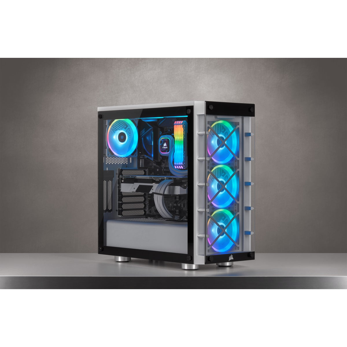 Corsair iCUE 465X RGB ATX Mid-Tower Gaming PC Case - White