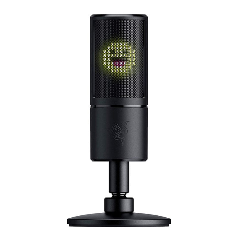 Razer Seiren Emote Streaming and Gaming Condenser Mic with Emoticon Display - Black