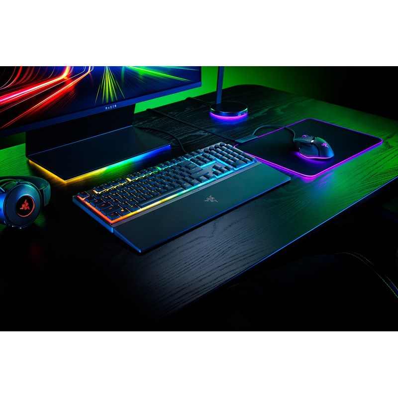 Razer Ornata V3 Low-profile Mecha-Membrane Wired RGB Gaming Keyboard (US Layout) - Black