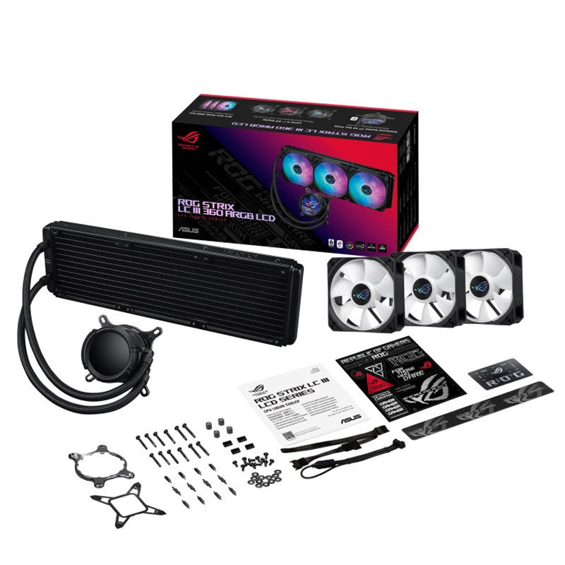 Asus ROG STRIX LC III 360 ARGB LCD AIO Liquid CPU Cooler - Black