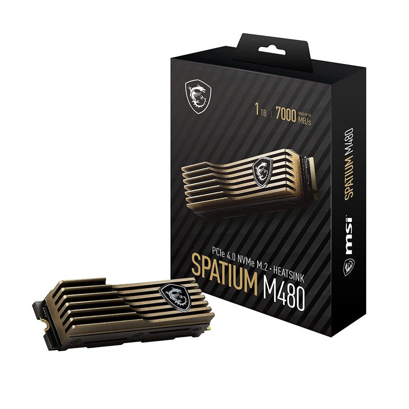 MSI 1 TB SPATIUM M480 PCIe 4.0 NVMe M.2 SSD with Heat Sink