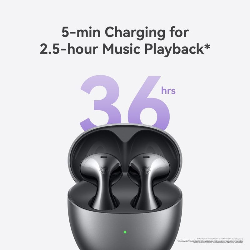 Huawei Freebuds 6 Wireless Earbuds, Dual-driver True Sound, Open-fit ANC, 36H Battery Life, IP54 Water-Resistant