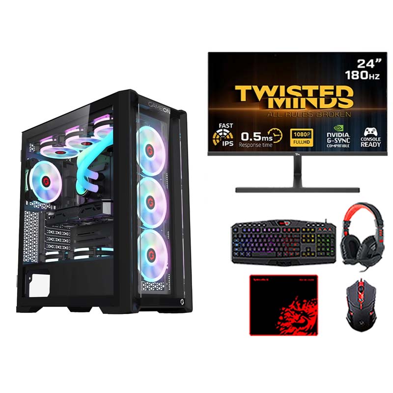 Ultra 5 Gaming PC, Ultra 5 245KF, RTX 4060 Ti 16GB, Windows 11 Pro with Gaming Monitor and 4in1 Gaming Kit