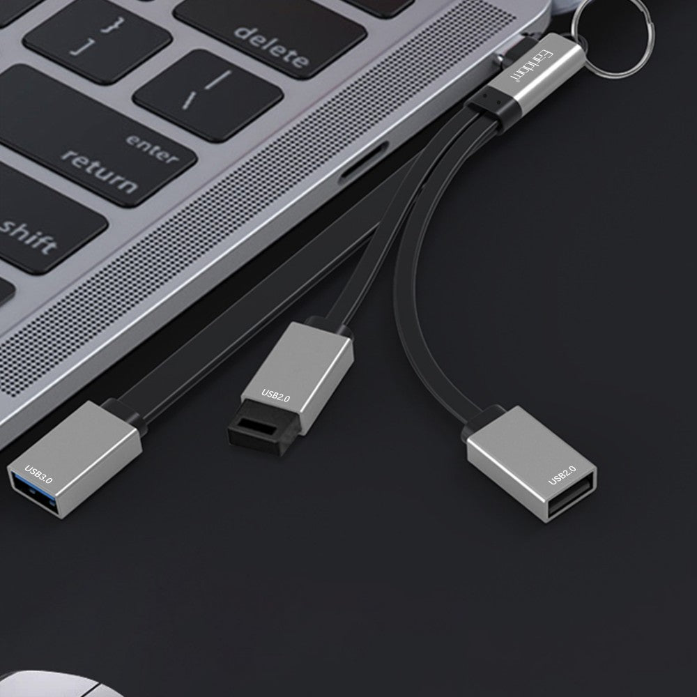 3 in 1 Type-C to 3 USB Portable Extension Cable