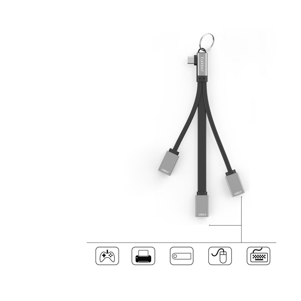 3 in 1 Type-C to 3 USB Portable Extension Cable