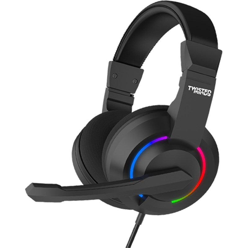 Twisted Minds 4in1 Gaming Bundle, Wired Keyboard DPI Adjustable Mouse, Rainbow Static Headset, Mouse Pad
