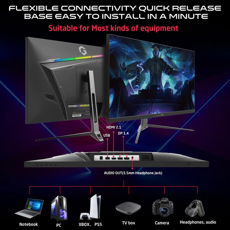 جيم اون GOES27QHD240IPS شاشة الالعاب مقاس 27 بوصة كيو اتش دي, , MPRT 0.5ms منفذ اتش دي ام اي 2.1, Fast IPS, تدعم بلاي ستيشن 5
