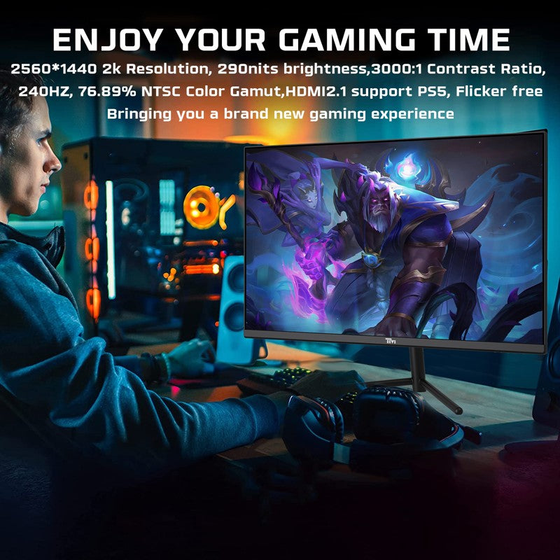 Twisted Minds 32 QHD VA, 240Hz, 0.5ms , HDR, HDMI 2.1 Gaming Monitor - Black