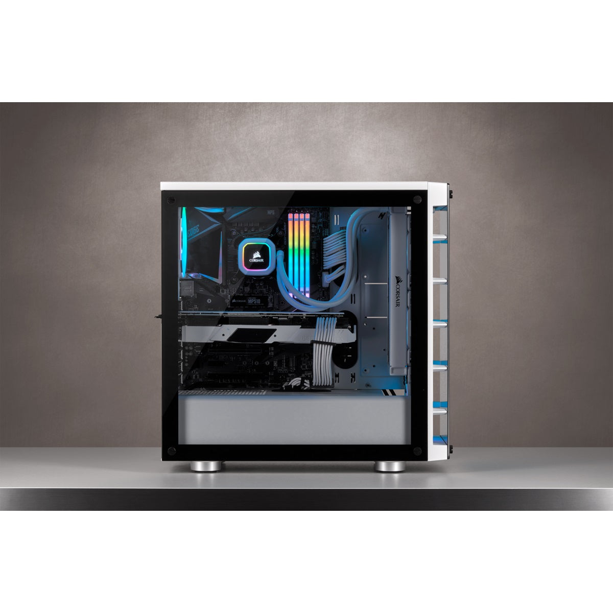 Corsair iCUE 465X RGB ATX Mid-Tower Gaming PC Case - White