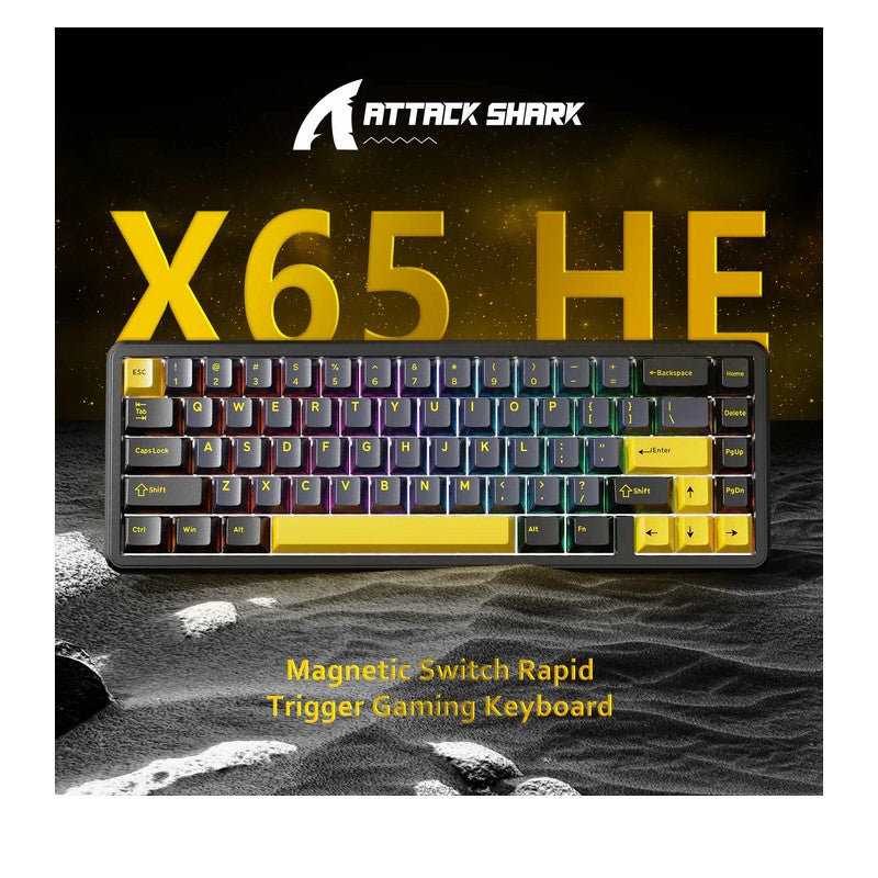 ATTACK SHARK X65 HE 65%, 8KHz, 0.01mm RT, PBT Keycaps RGB Magnetic Switch Rapid Trigger Keyboard