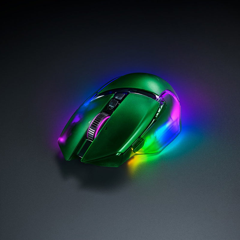 Razer Basilisk V3 Pro 35K Fully Customizable Wireless Ergonomic RGB Gaming Mouse - Phantom Green Edition