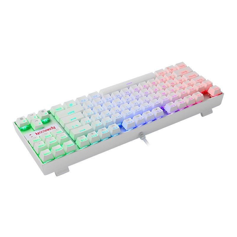 Redragon K552W RGB Wired Mechanical Gaming Compact Keyboard (Blue Switches) - White