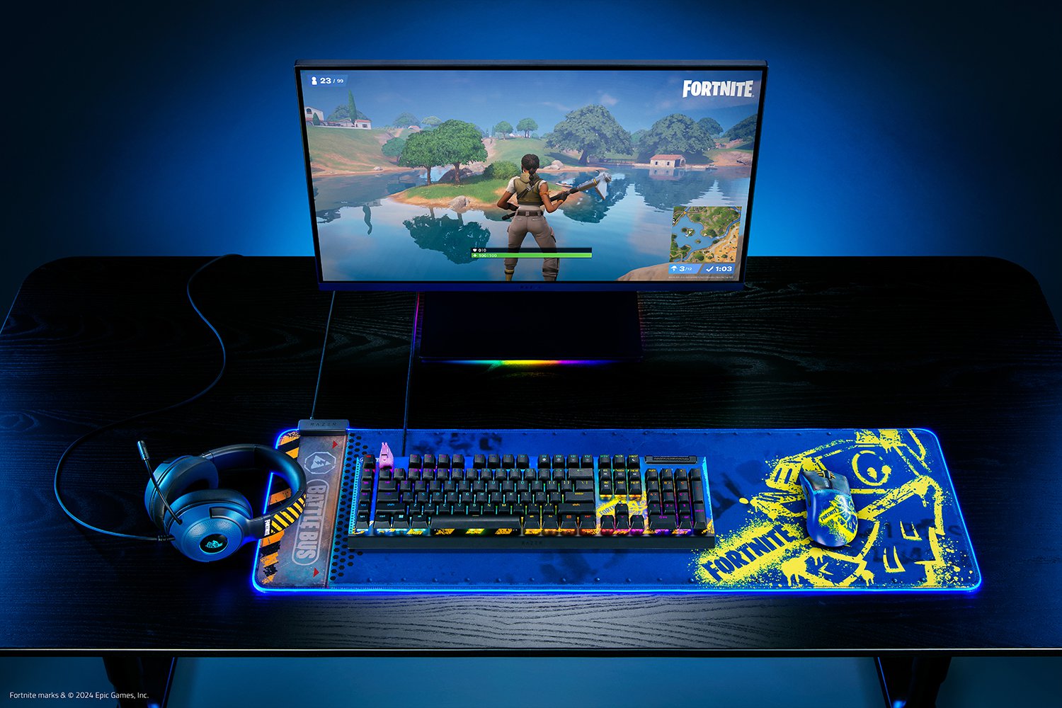 Razer Kraken V3 X Wired USB RGB Gaming Headset for PC and PS4 - Fortnite Edition