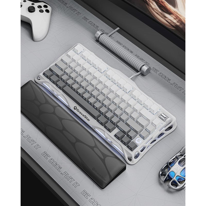 GravaStar Mercury K1 75% Wireless Mechanical Gaming Keyboard - Gradient White