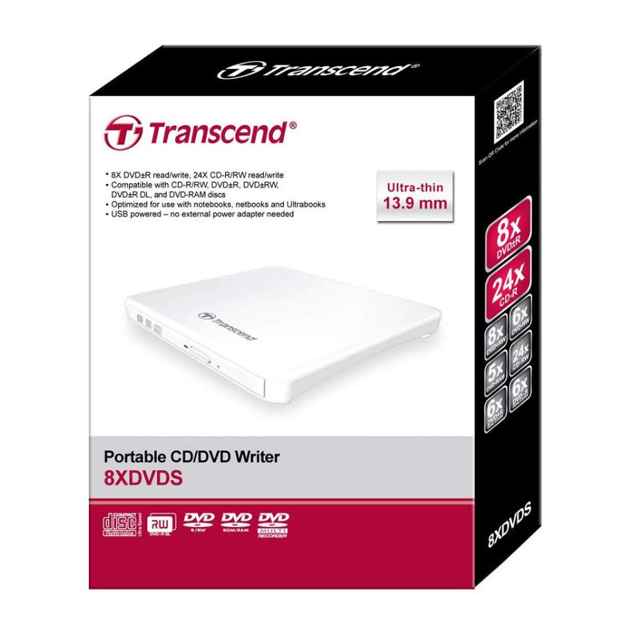 Transcend Portable CD/DVD Writer 8XDVDS  TS8XDVDS-W