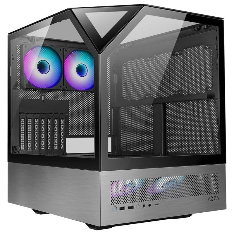Azza SANCTUM 810 E-ATX Gaming PC Case - Black/Gray (4 ARGB Fans Included)