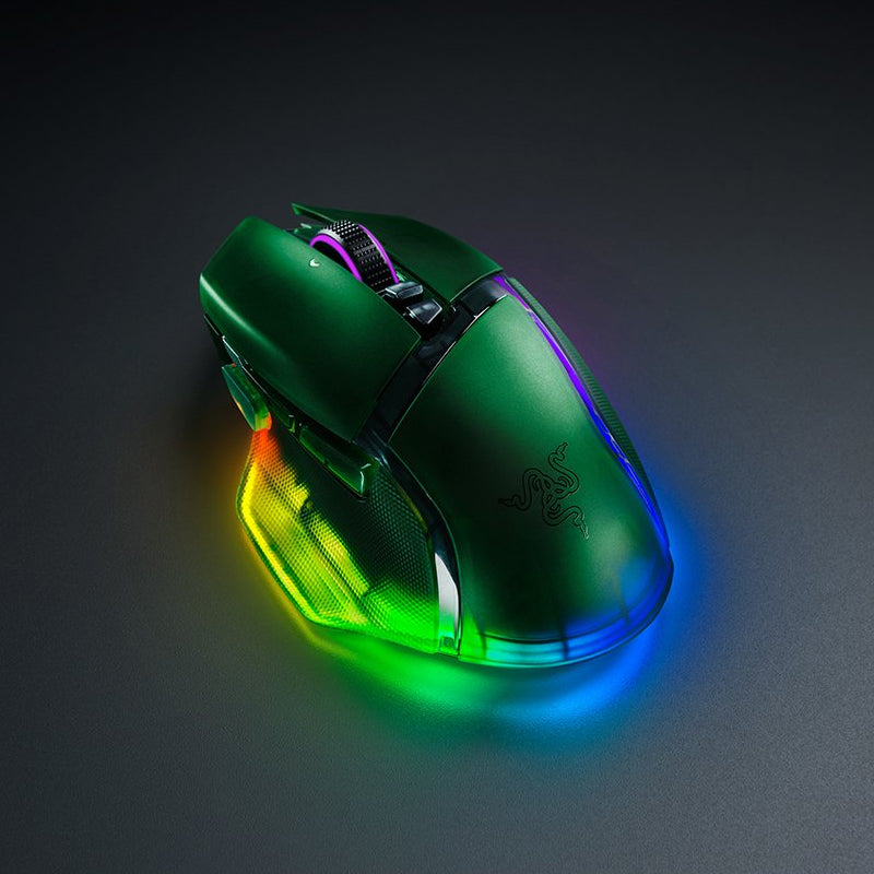 Razer Basilisk V3 Pro 35K Fully Customizable Wireless Ergonomic RGB Gaming Mouse - Phantom Green Edition