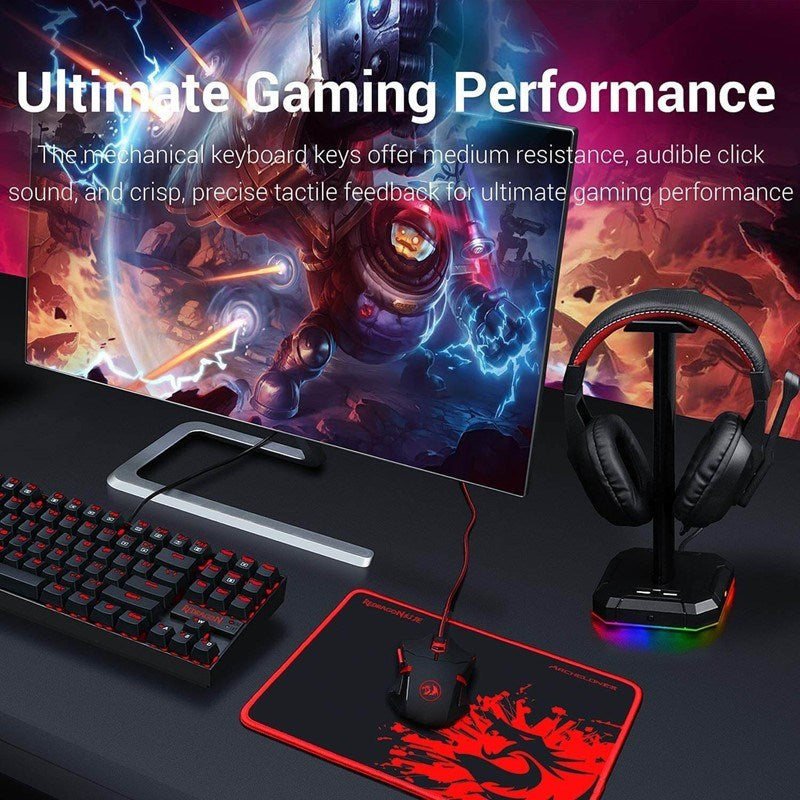 Redragon K552-BB 4 in 1 Mechanical Gaming Combo Value Set - Black