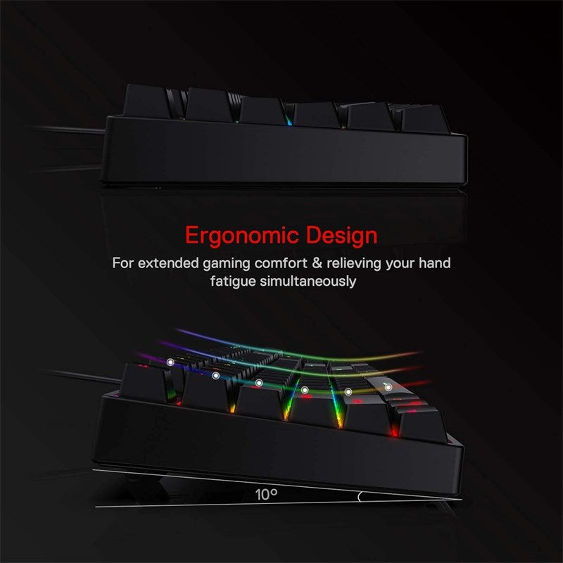 ريدراجون لوحة مفاتيح العاب K582 ميكانيكية مع 104 مفاتيح - باللون الأحمر RGB – أسود