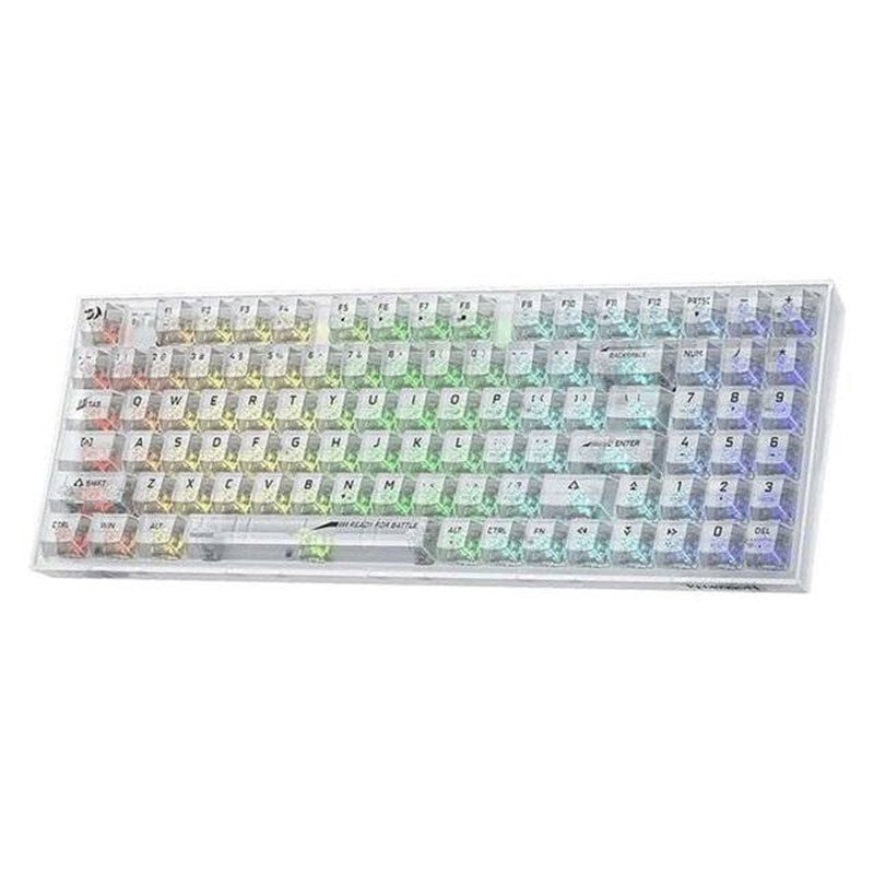 Redragon K628CT Pollux Pro RGB 75%, USB-C Wired, BT, 2.4 GHz Wireless Gaming Keyboard - Translucent Crystal Switch