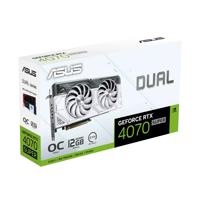 Asus Dual GeForce RTX 4070 SUPER White OC Edition 12GB GDDR6X Gaming Graphics Card