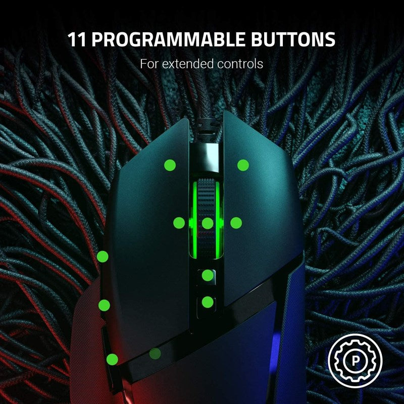 Razer Basilisk V2 Wired Gaming Mouse with 11 Programmable Buttons - Black