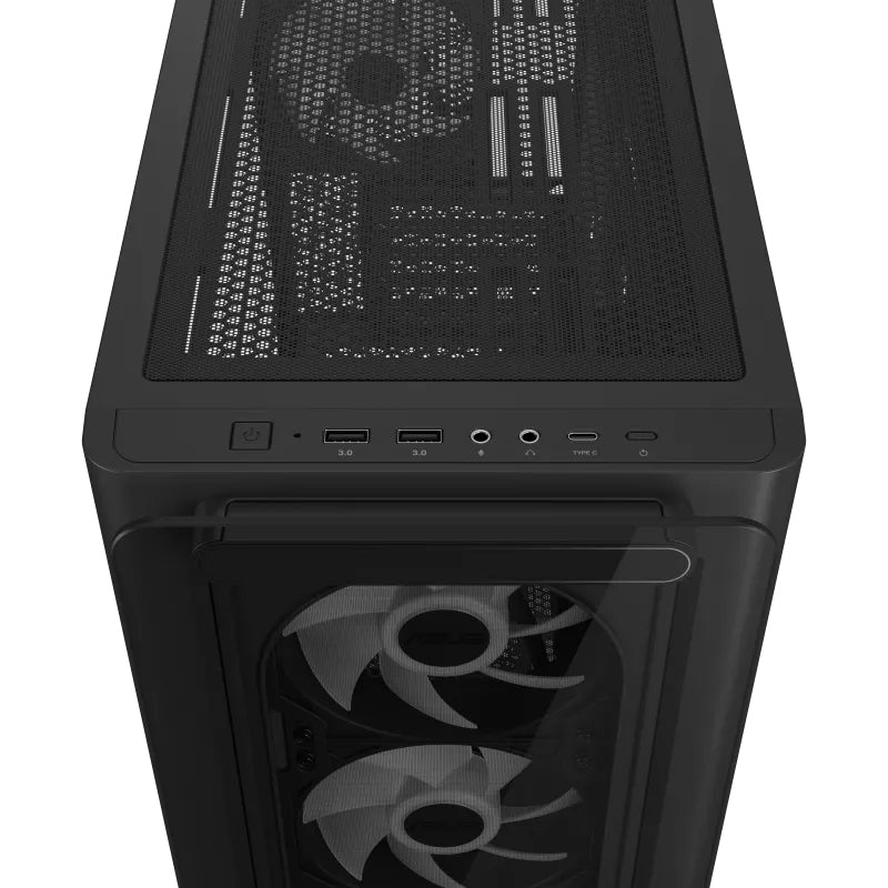 Asus A23 Plus Tempered Glass M-ATX Gaming PC Case (4 ARGB Fans Included)