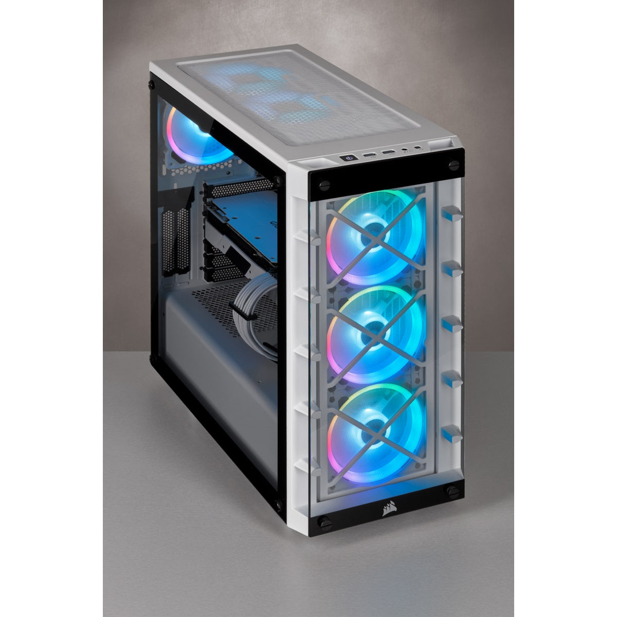 Corsair iCUE 465X RGB ATX Mid-Tower Gaming PC Case - White