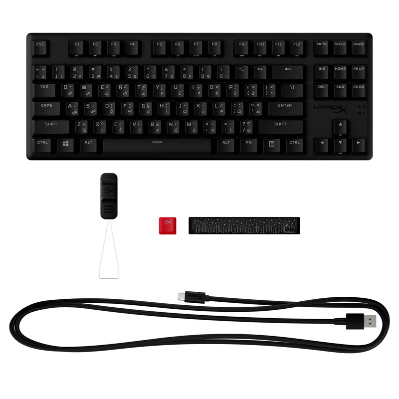 HyperX Alloy Origins Core PBT Wired RGB Mechanical Gaming Keyboard (Linear Red Switch) - Black (Arabic Layout)