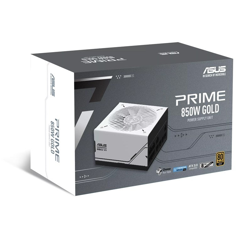 Asus Prime 850W Gold ATX Gaming Power Supply - Black/White